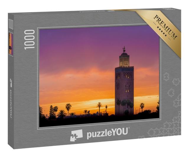 Puzzle 1000 Teile „Koutoubia-Moschee im Abendlicht, Marrakesch, Marokko“
