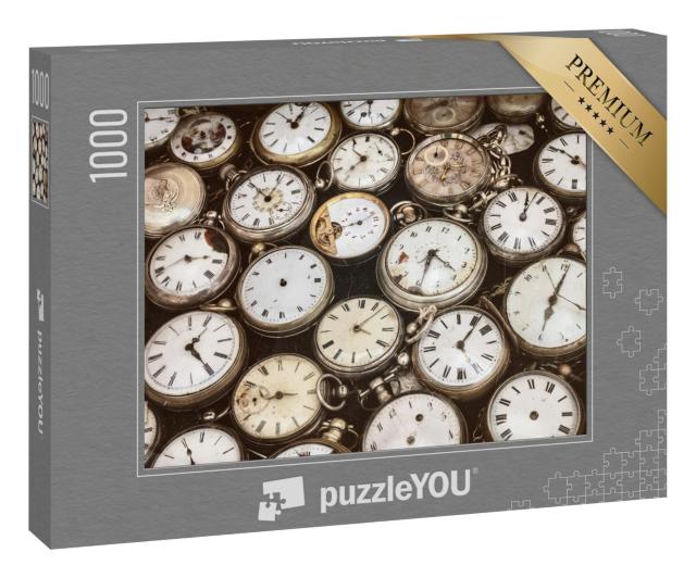 Puzzle 1000 Teile „Retro-Stil-Bild mit verschiedenen Taschenuhren  “