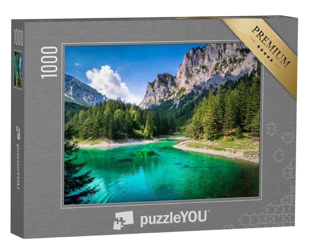Puzzle 1000 Teile „Der Grüne See in der Steiermark, Österreich“