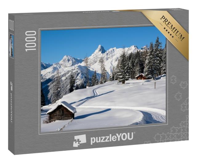 Puzzle 1000 Teile „Perfekter Wintertag im Tal von Montafon“