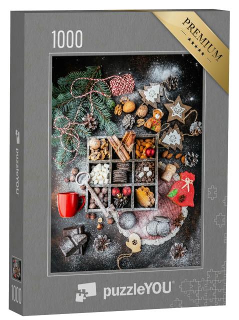 Puzzle 1000 Teile „Ein buntes Sortiment Weihnachtsplätzchen“