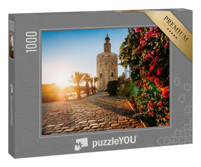 Puzzle 1000 Teile „Torre del Oro: der Goldene Turm in Sevilla, Spanien“