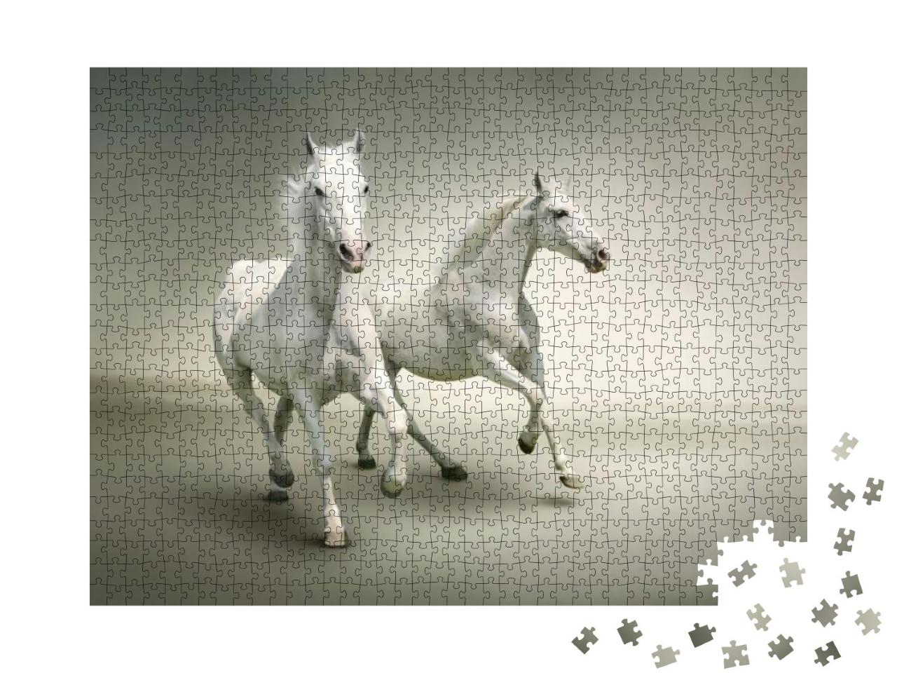 Puzzle 1000 Teile „Weiße Pferde“