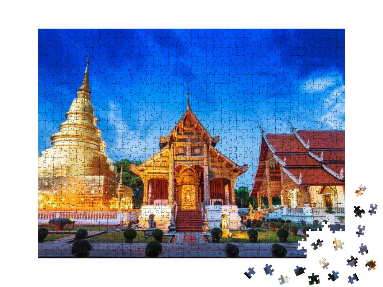 Puzzle 1000 Teile „Wat Phra Singh in der Altstadt von Chiang Mai, Thailand“