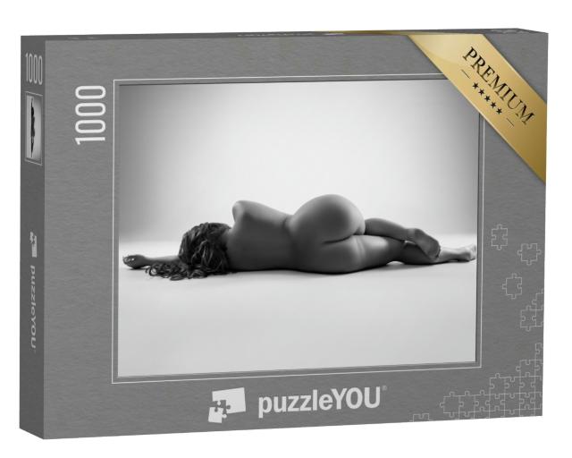 Puzzle 1000 Teile „Aktfotografie: Rückenansicht einer nackten Frau“