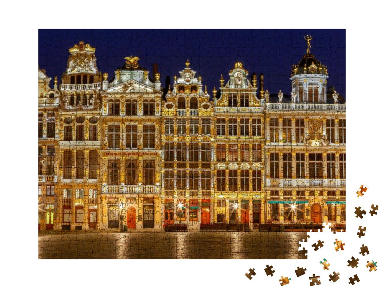 Puzzle 1000 Teile „Grand-Place in Brüssel bei Nacht“