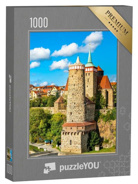 Puzzle 1000 Teile „Alter Wasserturm und Michaeliskirche in Bautzen, Deutschland“
