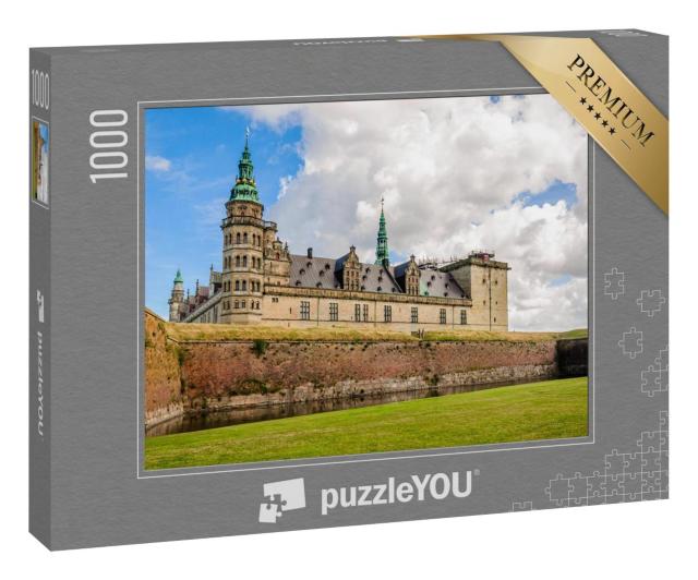 Puzzle 1000 Teile „Panoramablick auf die Ziegelmauer um Schloss Kronborg in Helsingor “