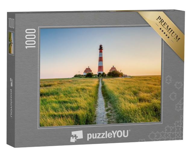 Puzzle 1000 Teile „Leuchtturm von Westerheversand, Nordfriesland“