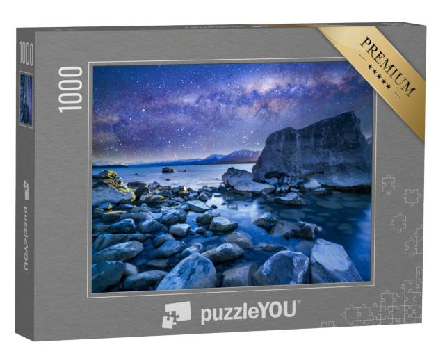 Puzzle 1000 Teile „Spektakuläres Bild des Lake Tekapo mit Milchstraße, Neuseeland “