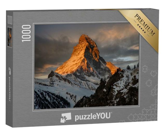 Puzzle 1000 Teile „Sonnenuntergang am Matterhorn, , Zermatt, Schweiz“