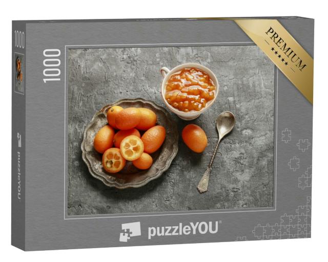 Puzzle 1000 Teile „Schale mit reifen Kumquats und Konfitüre“