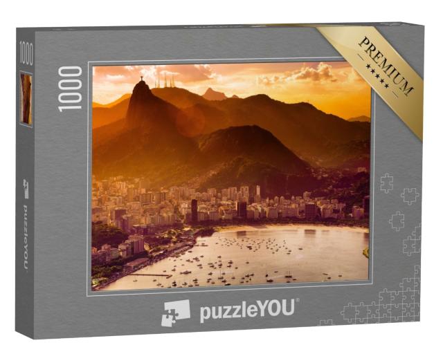 Puzzle 1000 Teile „Blick über das abendliche Rio De Janeiro, Brasilien“
