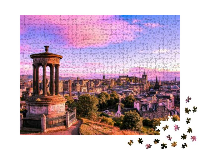 Puzzle 1000 Teile „Skyline von Edinburgh, Schottland“