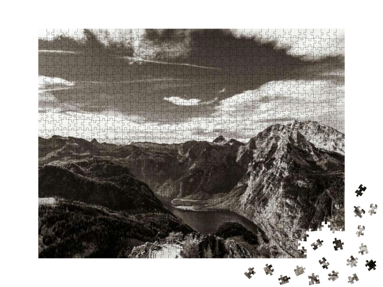 Puzzle 1000 Teile „Berchtesgadener Land: Bergblick vom Jennerberg aus“