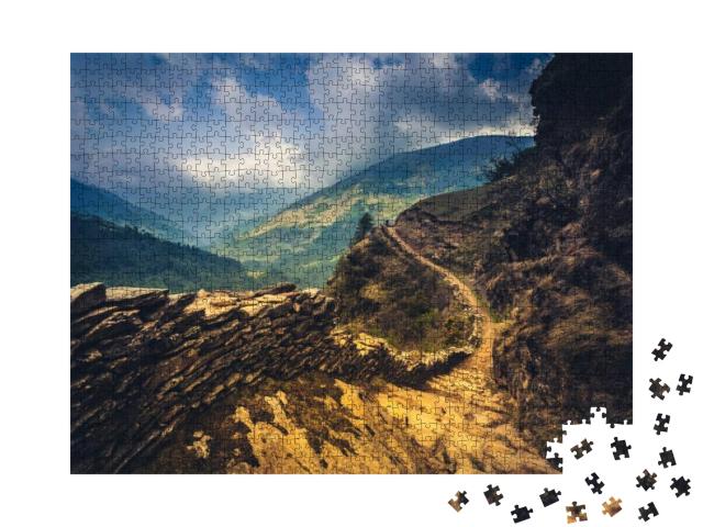 Puzzle 1000 Teile „Bergpfad im Himalaya, Nepal“