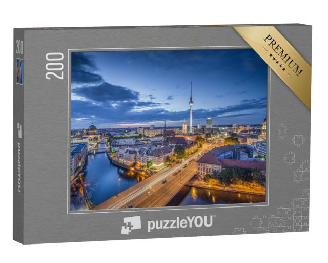 Puzzle 200 Teile „Blick über Berlin am Abend“