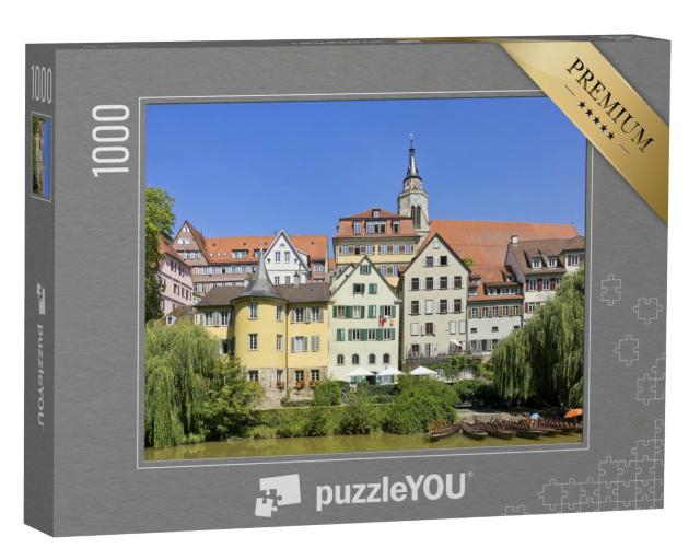Puzzle 1000 Teile „Historische Häuserfront am Neckar, Tübingen, Deutschland“