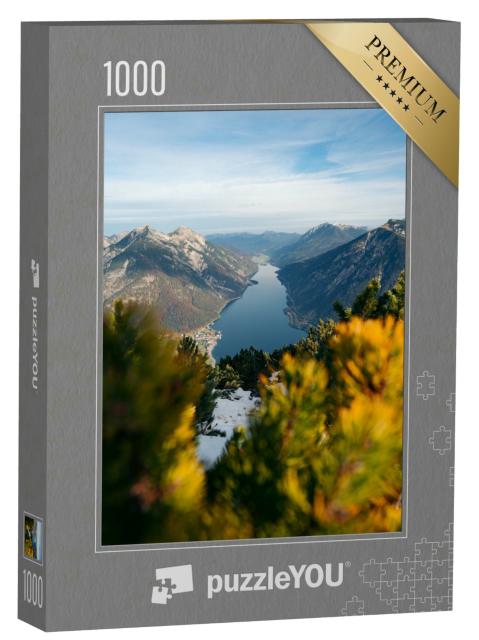 Puzzle 1000 Teile „Panoramablick auf den Achensee im Sonnenaufgang, Österreich“