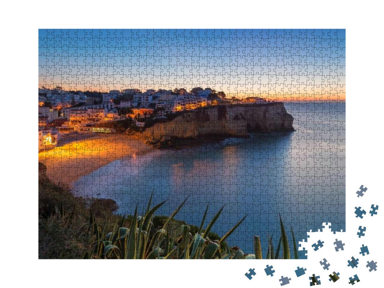 Puzzle 1000 Teile „Sonnenaufgang nahe dem Dorf Carvoeiro, Portugal“
