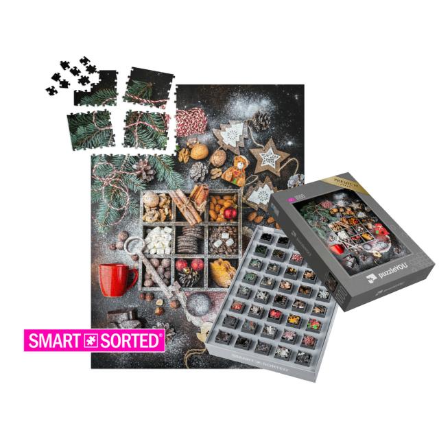 SMART SORTED® | Puzzle 1000 Teile „Ein buntes Sortiment Weihnachtsplätzchen“