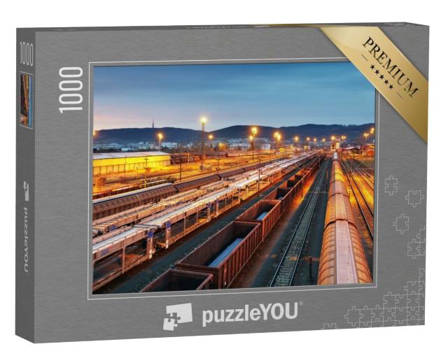 Puzzle 1000 Teile „Schienengüterverkehr, Güterzug“
