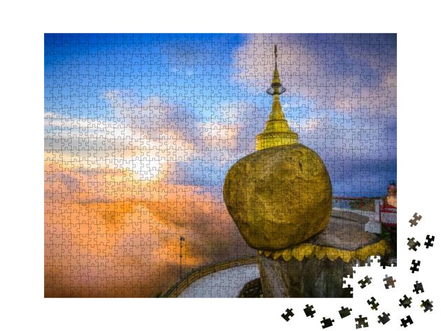 Puzzle 1000 Teile „Goldener Felsen von Kyaiktiyo, Myanmar“
