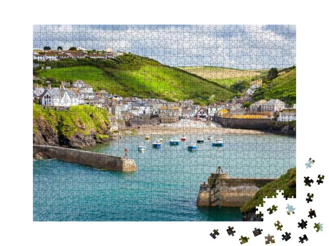 Puzzle 1000 Teile „Fischerdorf Port Isaac an der Küste von North Cornwall, England“