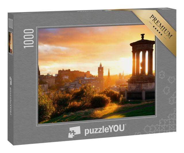 Puzzle 1000 Teile „Skyline von Edinburgh im Morgenlicht, Schottland“