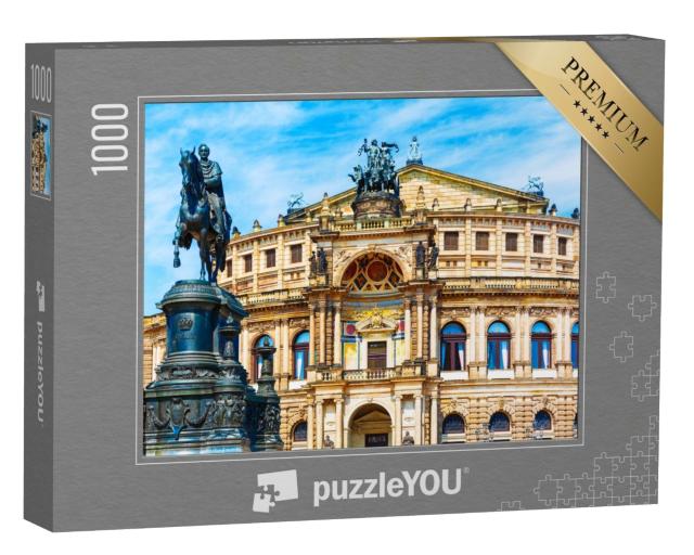 Puzzle 1000 Teile „Semperoper und Johanniterdenkmal in Dresden“