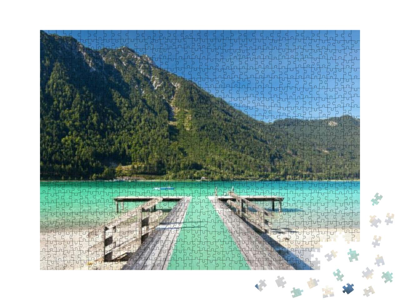 Puzzle 1000 Teile „Alter Holzsteg am Achensee in Österreich“