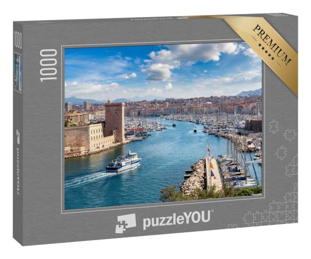 Puzzle 1000 Teile „Schloss Saint Jean und der Vieux Port in Marseille, Frankreich“