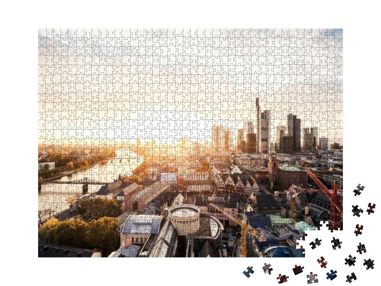 Puzzle 1000 Teile „Sonnenuntergang über der Frankfurter Skyline“