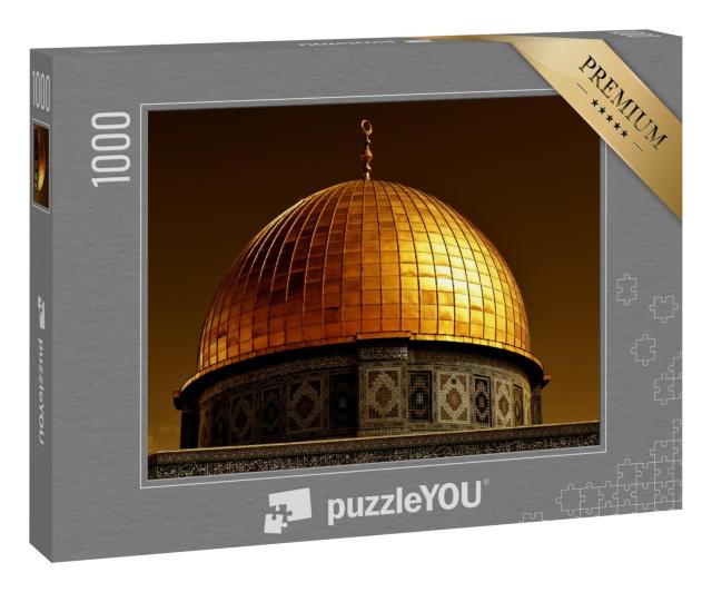 Puzzle 1000 Teile „Mit 80 Kilogramm Gold bedeckt Kuppel des Felsendoms in Jerusalem, Israel“