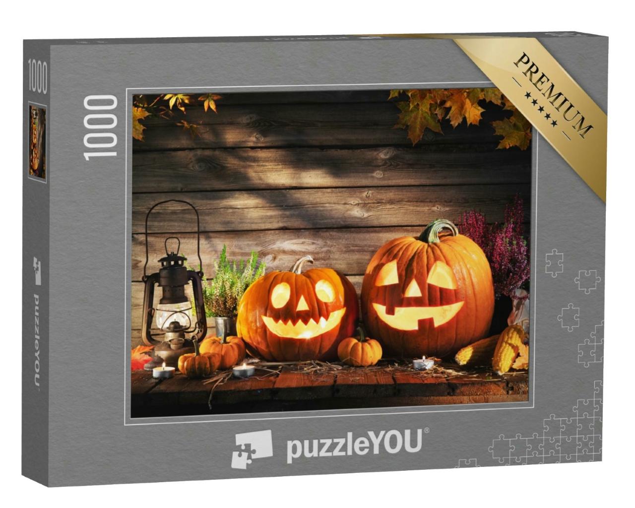 Puzzle 1000 Teile „Amerikanische Jack-o-Lantern: Halloween-Kürbisse“