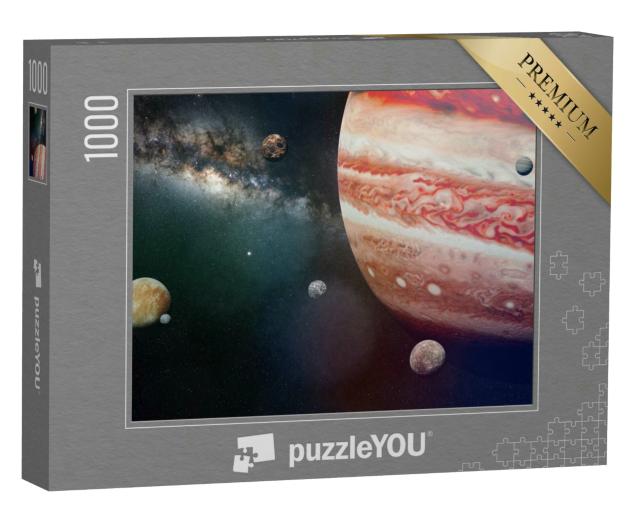 Puzzle 1000 Teile „Planet Jupiter mit einigen seiner Monde“