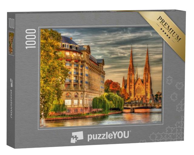 Puzzle 1000 Teile „Kirche Saint Paul und ESCA-Gebäude in Straßburg, Elsass, Frankreich“