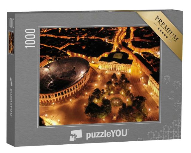 Puzzle 1000 Teile „Theater und Rathaus an der Piazza Bra in Verona, Lombardei, Italien“