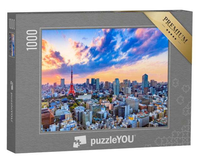 Puzzle 1000 Teile „Sonnenuntergang über Tokio, Japan“