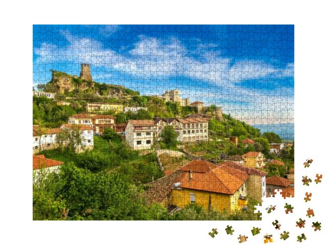 Puzzle 1000 Teile „Majestätische Burg Kruja in Albanien“