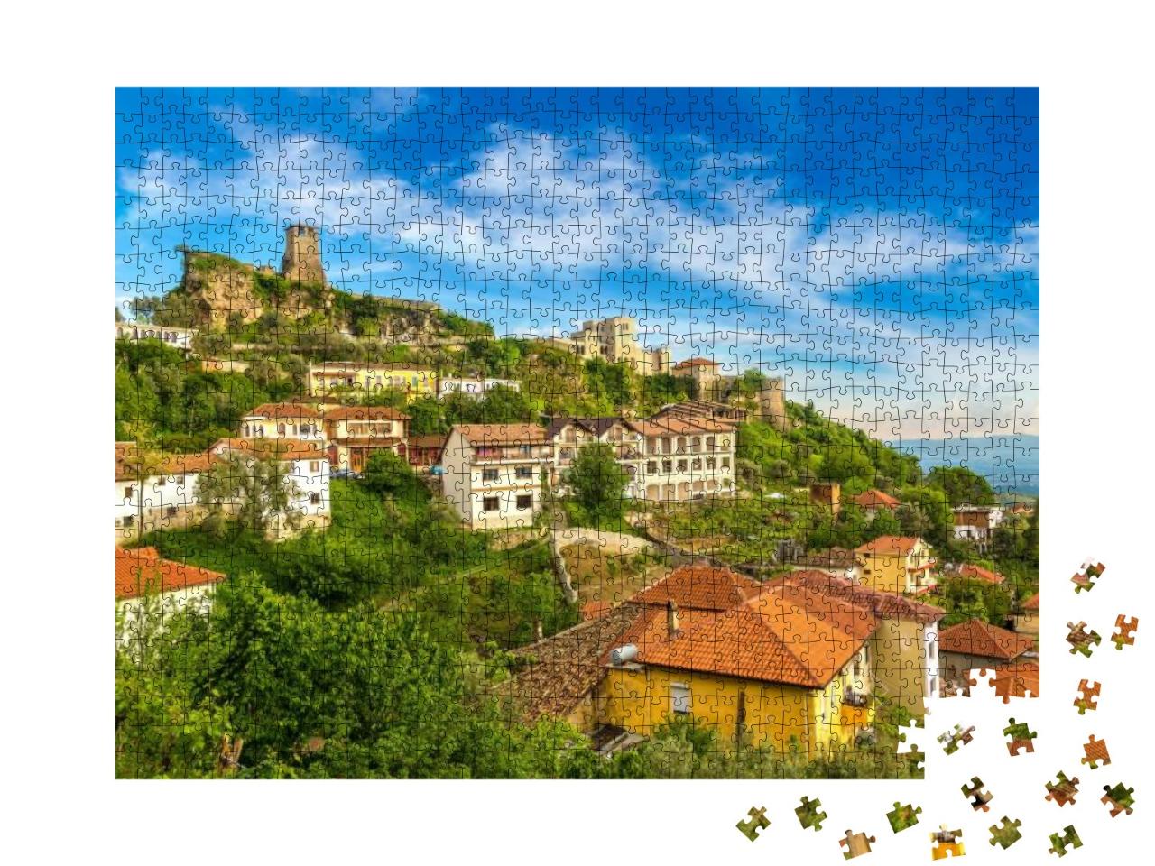 Puzzle 1000 Teile „Majestätische Burg Kruja in Albanien“