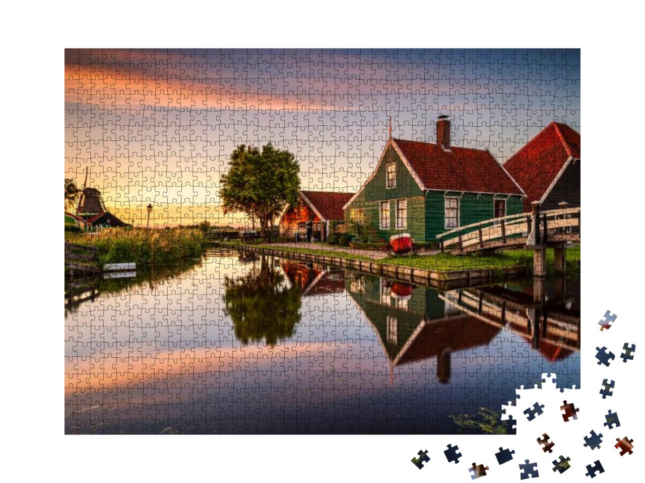 Puzzle 1000 Teile „Dorf Zaanse Schans in Holland, Niederlande“