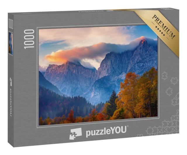 Puzzle 1000 Teile „Triglav Berggipfel bei Sonnenaufgang, Slowenien, Triglav National Park“