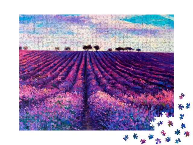 Puzzle 1000 Teile „Ein Lavendelfeld“