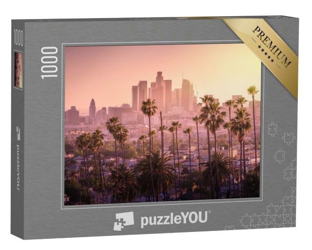 Puzzle 1000 Teile „Skyline von Los Angeles im Sonnenuntergang, Kalifornien, USA“