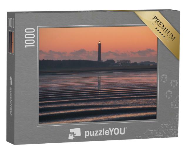 Puzzle 1000 Teile „Leuchtturm von Norderney bei Sonnenaufgang“