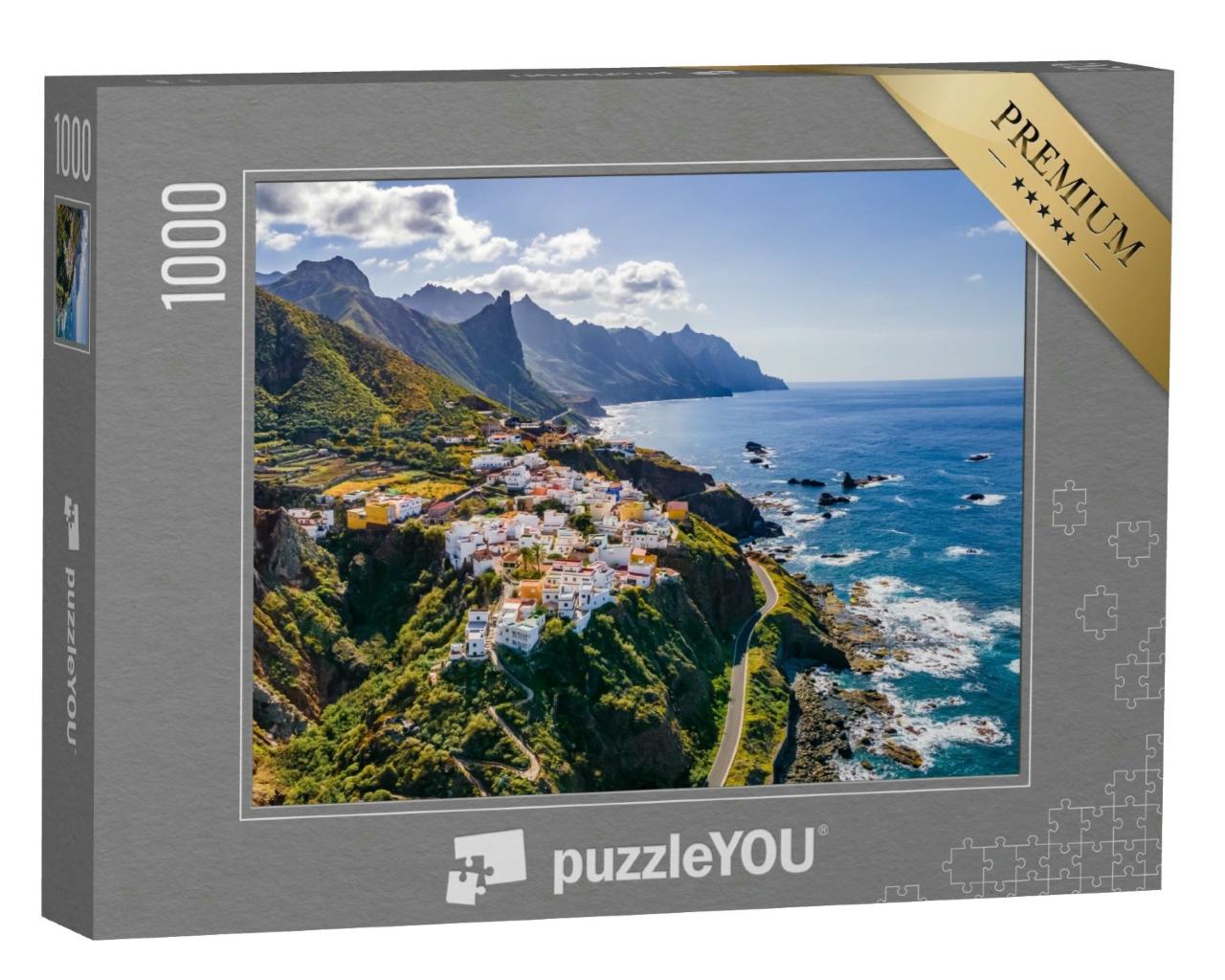 Puzzle 1000 Teile „Wunderschönes Küstendorf auf Teneriffa, Kanarische Inseln“