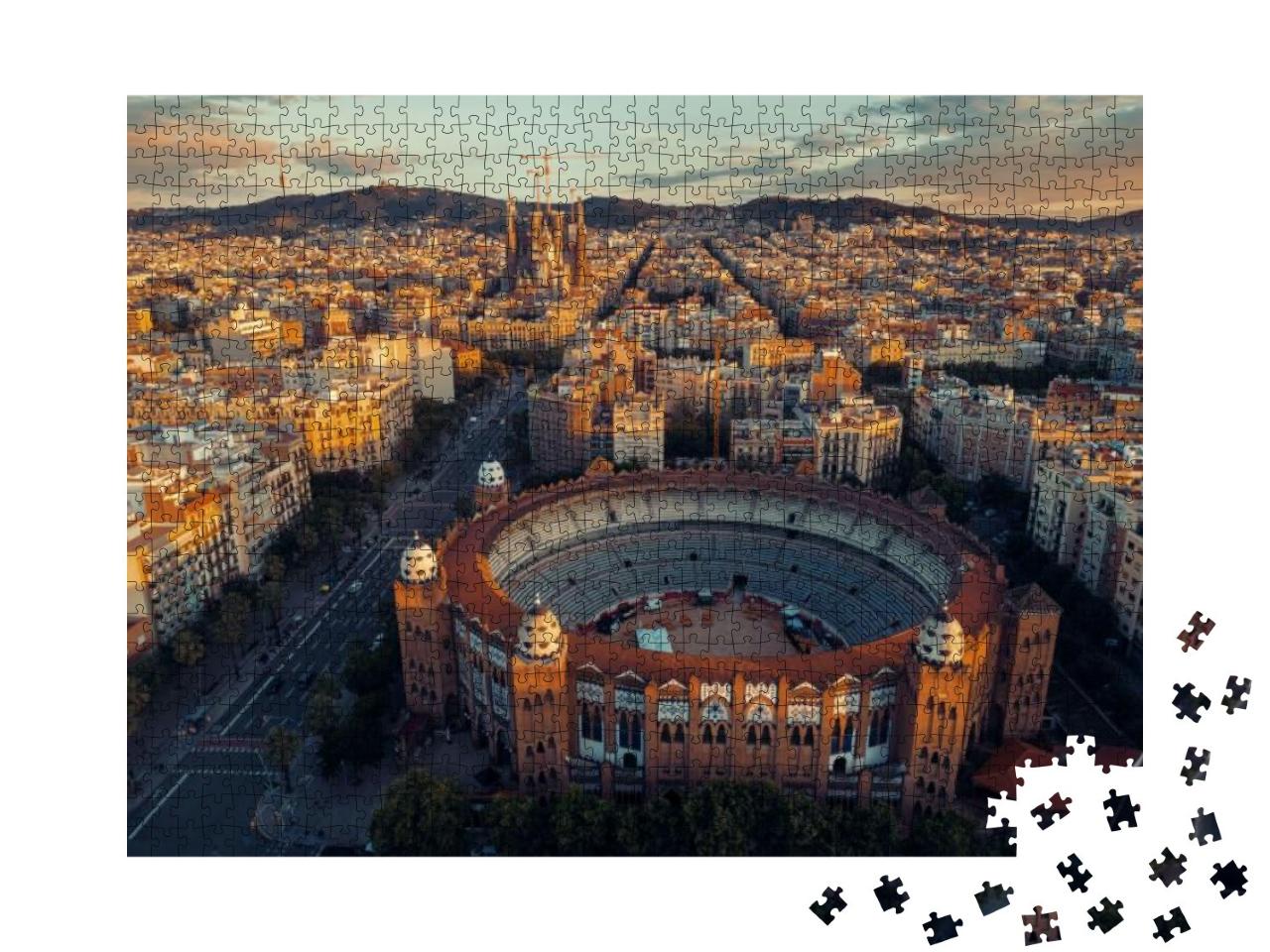 Puzzle 1000 Teile „Luftaufnahme von Barcelona, Spanien“