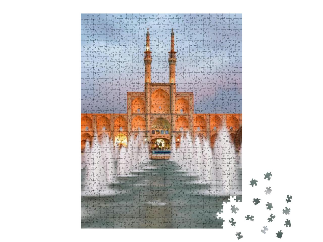Puzzle 1000 Teile „Abendlicher Blick auf den Amir Chakhmaq Complex, Yazd, Iran, Persien“