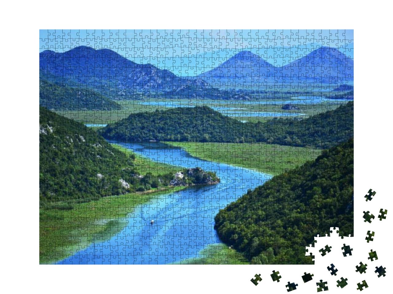 Puzzle 1000 Teile „Panorama eines gewundenen Flusses “